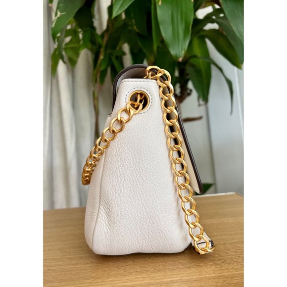 ♦️♦️AUTHENTIC TORY BURCH WHITE LEATHER CHELSA HANDBAG - Picture 7 of 14